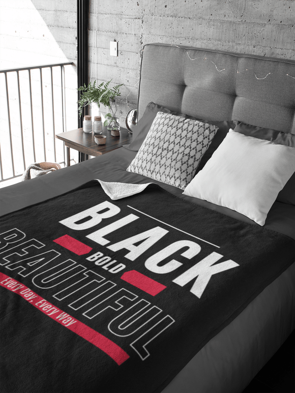 Black Bold & Beautiful Throw Blanket - Bold Infinity.store