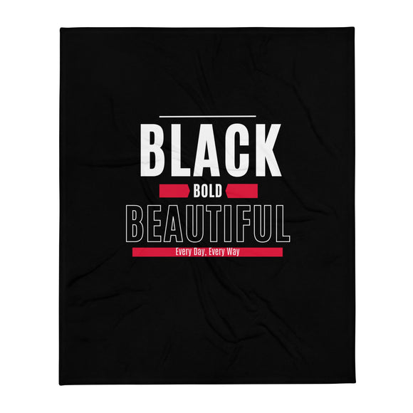 Black Bold & Beautiful Throw Blanket - Bold Infinity.store