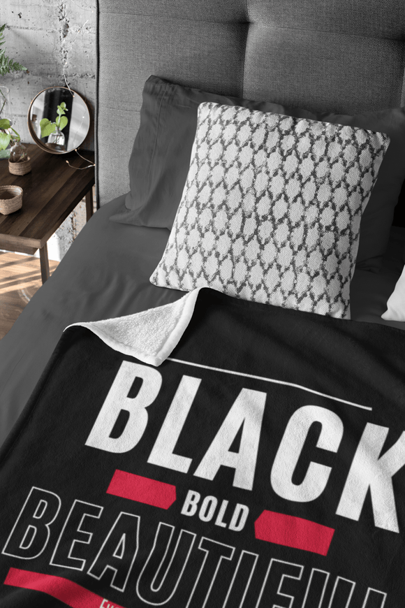 Black Bold & Beautiful Throw Blanket - Bold Infinity.store