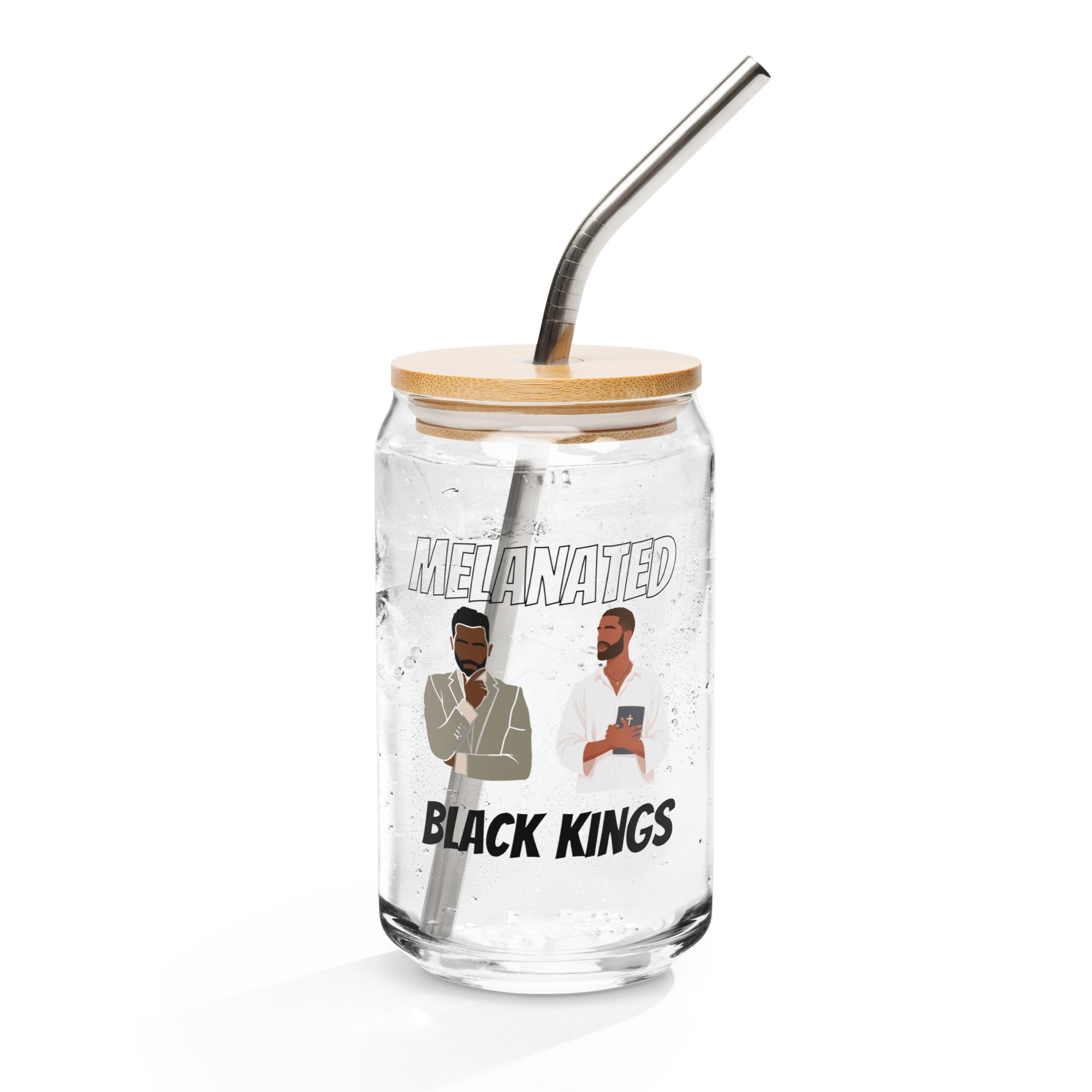 Melanated Black Kings Can - shaped glass - Bold Infinity.store