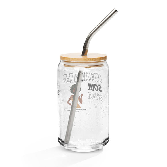 Melanated Soul Sista Can - shaped glass - Bold Infinity.store