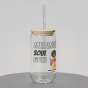 Melanated Soul Sista Can-shaped glass