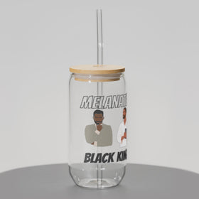 Melanated Black Kings Can-shaped glass - 0