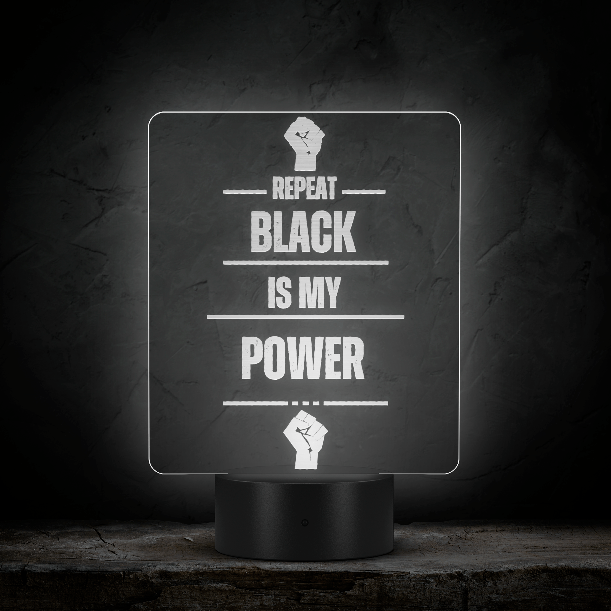 Repeat Black is My Power Acrylic Plaque - Bold Infinity.store