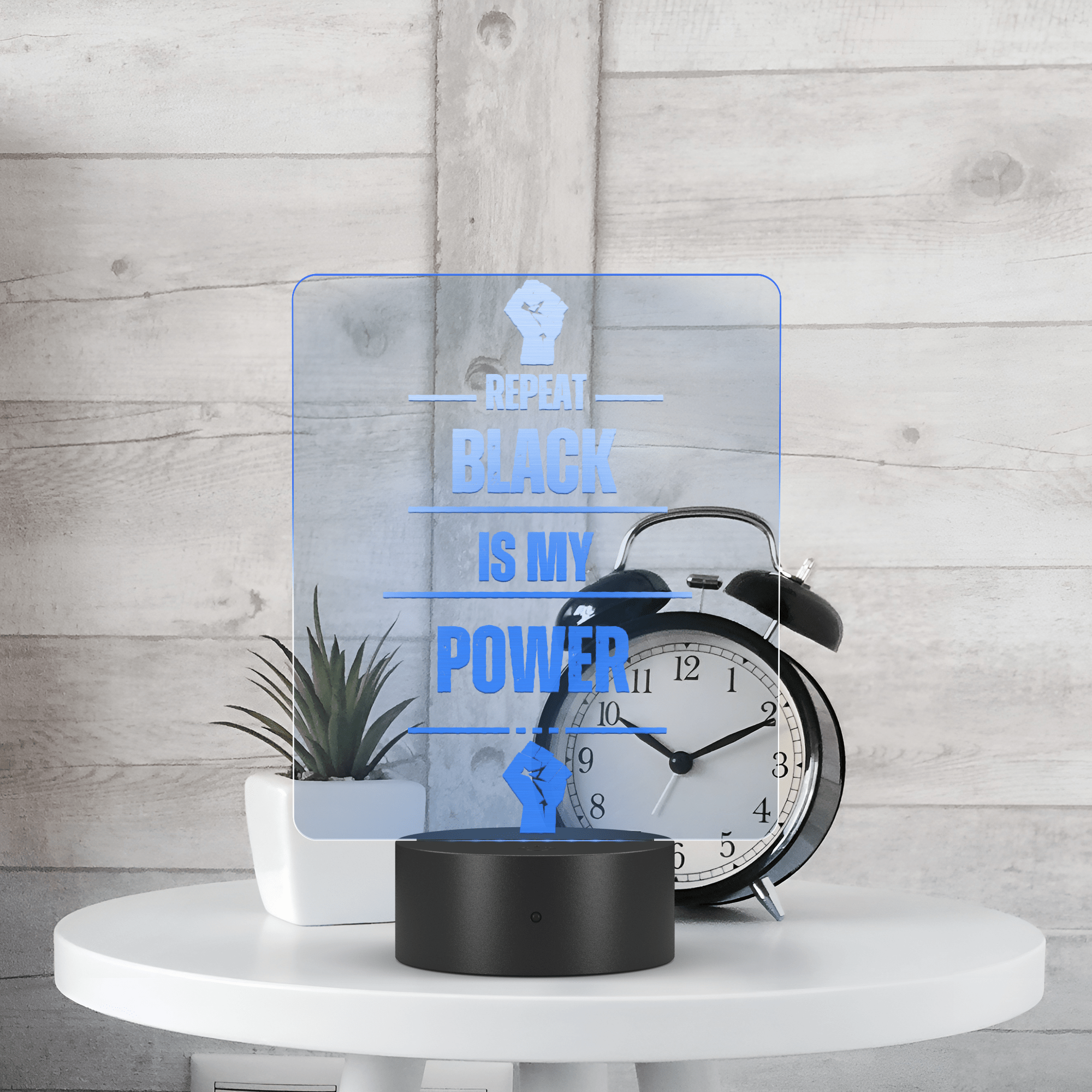 Repeat Black is My Power Acrylic Plaque - Bold Infinity.store