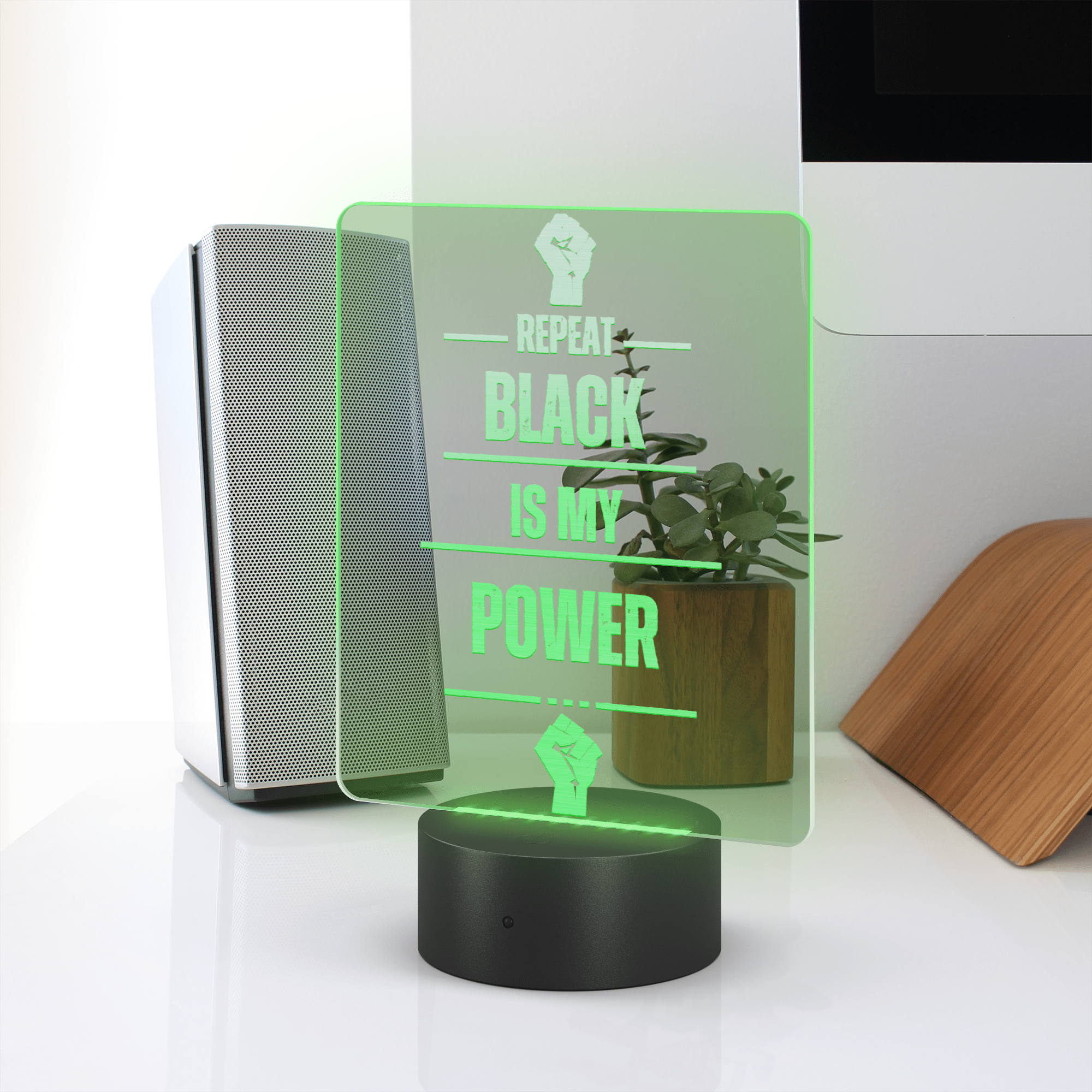 Repeat Black is My Power Acrylic Plaque - Bold Infinity.store