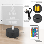 Repeat Black is My Power Acrylic Plaque - Bold Infinity.store