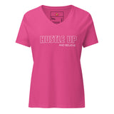 Hustle Up and Believe Women’s relaxed v-neck t-shirt