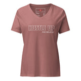 Hustle Up and Believe Women’s relaxed v-neck t-shirt