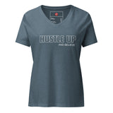 Hustle Up and Believe Women’s relaxed v-neck t-shirt