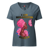 I Am Melanated Beauty Women’s relaxed v-neck t-shirt