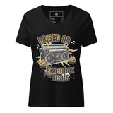 Raised On Boombox Beats Women’s relaxed v-neck t-shirt