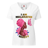I Am Melanated Beauty Women’s relaxed v-neck t-shirt