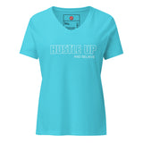 Hustle Up and Believe Women’s relaxed v-neck t-shirt